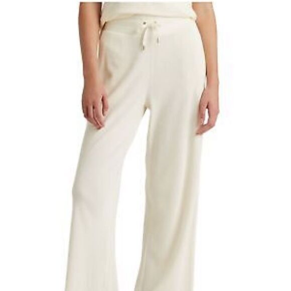 RALPH LAUREN Thermal Tie Textured Pull-on Pants. Color:Pale Cream XS, S, L, XL - Picture 1 of 4